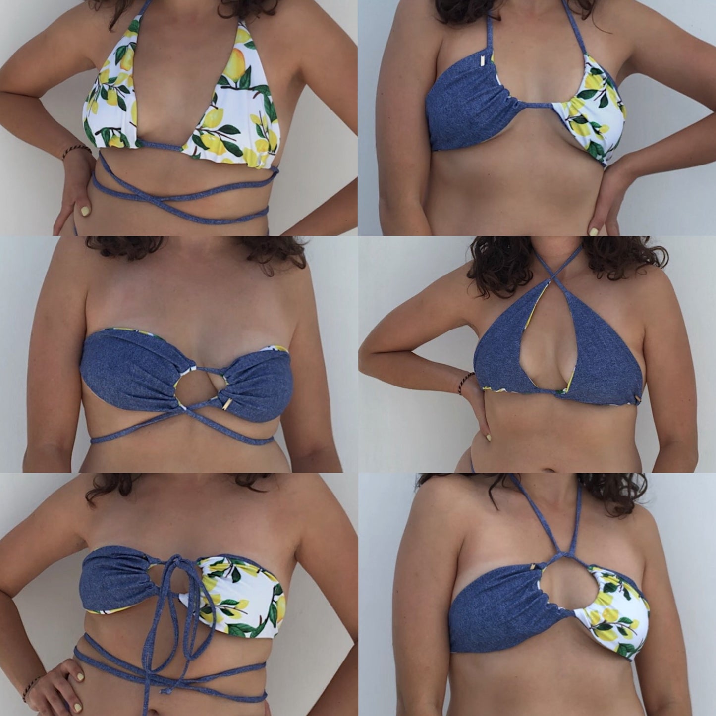 Lemon bikini. Denim bikini. Reversible bikini. Sustainable fashion. Ethically made. Slow fashion. Small batch.